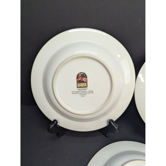 International China Stoneware Over The Housetops 9 1/4" Rimmed Bowl Lot of 3 - Picture 6 of 9